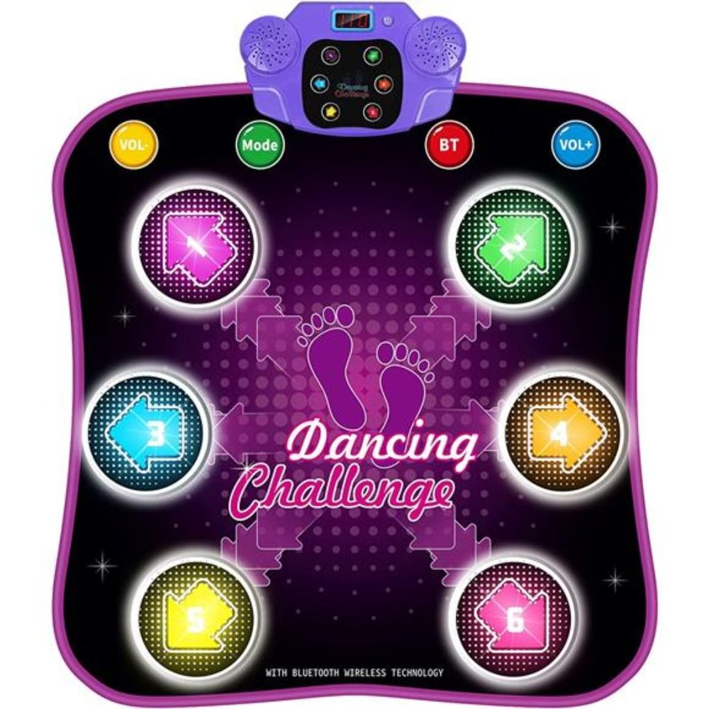 Dance Mat, Electronic Music Dance Pad with LED Lights for Girl 4-8, 8-12 Years